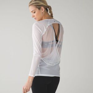 Lululemon If you're lucky Long Sleeve Tee II  - white - size 8